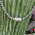 16" 4/5mm Sterling Silver Pearl & Barrel Bead Necklace 51Z-16