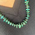 24" Turquoise Disks & 4mm Sterling Silver Pearl Necklace 31Z-24