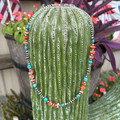 20" Spiny, Turquoise & Sterling Silver Pearl Necklace 18Z-20