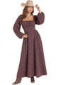 Rock & Roll Ladies Wine Zia Sun Embroidered Long Sleeve Dress