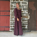 Rock & Roll Ladies Wine Zia Sun Embroidered Long Sleeve Dress