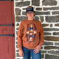 Panhandle Ladies Brass Aztec Crew Neck Lightweight Sweatshirt
