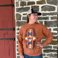 Panhandle Ladies Brass Aztec Crew Neck Lightweight Sweatshirt
