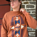 Panhandle Ladies Brass Aztec Crew Neck Lightweight Sweatshirt