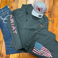 Size XS Ariat Ladies Grey Patriotic Softshell Jacket 10041438