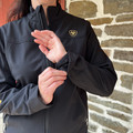 Size Medium Ariat Ladies Black/Gold Softshell Jacket 10043056