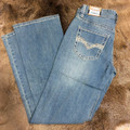 Rock & Roll Men's Medium Vintage Ladder Stitch Double Barrel Relaxed Bootcut Jeans BM0DD09112