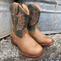 Roper Toddler Arrowheads Green & Tan Square Toe Boot 09-017-1900-0077 TA