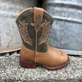 Roper Toddler Arrowheads Green & Tan Square Toe Boot 09-017-1900-0077 TA