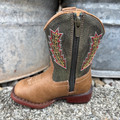 Roper Toddler Arrowheads Green & Tan Square Toe Boot 09-017-1900-0077 TA