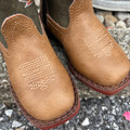 Roper Toddler Arrowheads Green & Tan Square Toe Boot 09-017-1900-0077 TA