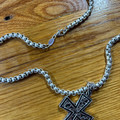 Justin Large Stainless Steel Cross Necklace 23179NJ1