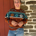 Panhandle Ladies Rust Aztec Striped Sweater LW32T09683