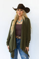 Andree Ladies Olive Lightweight Open Front Cardigan MHS110-O