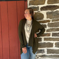 Andree Ladies Olive Lightweight Open Front Cardigan MHS110-O