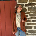 Andree Ladies Rust Lightweight Open Front Cardigan MHS110-R