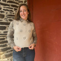 Panhandle Ladies Horseshoe Embroidered Natural Sweater Vest LW38T09692