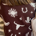 Rock & Roll Girl's Brown Western Print Sweater