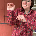 Panhandle Ladies Burgundy Diamond Print Button Down Maxi Dress