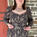 Panhandle Ladies Black & Olive Abstract Aztec Midi Dress