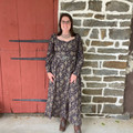 Panhandle Ladies Black & Olive Abstract Aztec Midi Dress