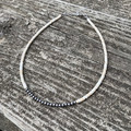 3mm Sterling Silver Pearls with White Magnesite Choker
