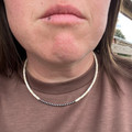 3mm Sterling Silver Pearls with White Magnesite Choker