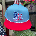 Red Dirt Hat Co. Patriotic Logo Light Blue and Red Hat