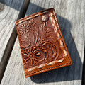 Hooey Hand Tooled Leather Floral Trifold