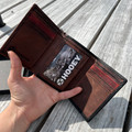 Hooey Leather Aztec Tri-Fold Wallet Red/Ivory/Black Inlay