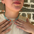 Variscite Turquoise, Spiny Oyster & Sterling Silver Choker CHO-TUR-017-SPI