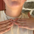 16" White Opal & Sterling Silver Pearl Necklace