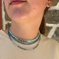 16" White Opal & Sterling Silver Pearl Necklace