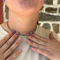 Sterling Silver Pearl & Blue Lapis Cubes Choker