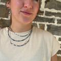 19" Faceted Zebra Jasper Necklace
