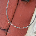 15" Sterling Silver and Tri-tone Freshwater Pearl Necklace