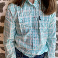 Hooey Girl's Turquoise Aztec Sol Long Sleeve Snap Shirt HT1867TQAZ-Y