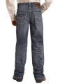 Rock & Roll Boy's Top Stitch Dark Vintage Bootcut Jeans BB_3482