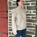 Ladies Oatmeal Ruffle Sleeve Sweater