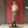 2 Fly Co Women's Slit Decisions Chocolate Skirt 2FLY-SDC