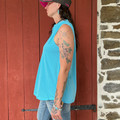 Dear Scarlett Coastal Blue Sleeveless V Neck Top