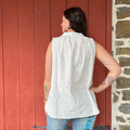 Dear Scarlett White Sleeveless Blouse with Shirred Neckline