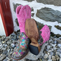 Roper Little Girl's Glitter Rose Square Toe Boot 09-018-1903-3857 BR