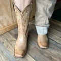 Roper Women's Tan Lindsey Leather Square Toe Boot 09-021-0910-0959TA