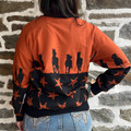 Rock & Roll Ladies Rust Brown Distressed Horse Sweatshirt BW91T09392