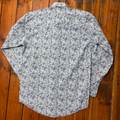 Panhandle Men's Blue Distressed Paisley Long Sleeve Snap Shirt RMN2S09536