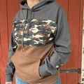 Rock & Roll Men's Colorblock Camo Printed Hoodie BM94T09624