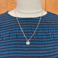 18" Cotton Candy Oval Stone with Roped Chain Necklace