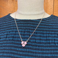 18" Pink Conch Triple Stone Pendant Necklace