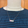 18" Cotton Candy Skinny Beaded Bar Necklace